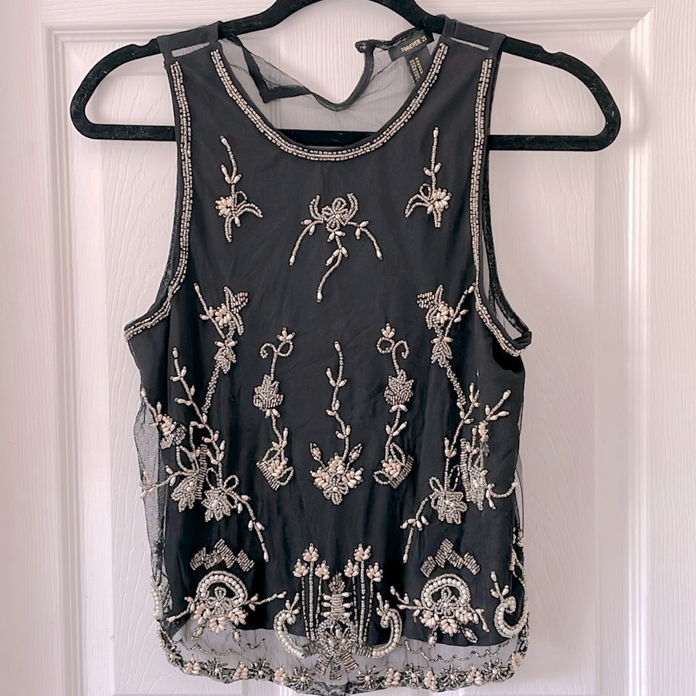 NWT Beautiful beaded track tank top